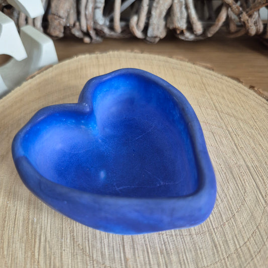 Eco Resin Stone Heart Trinket Pot - Periwinkle Blue