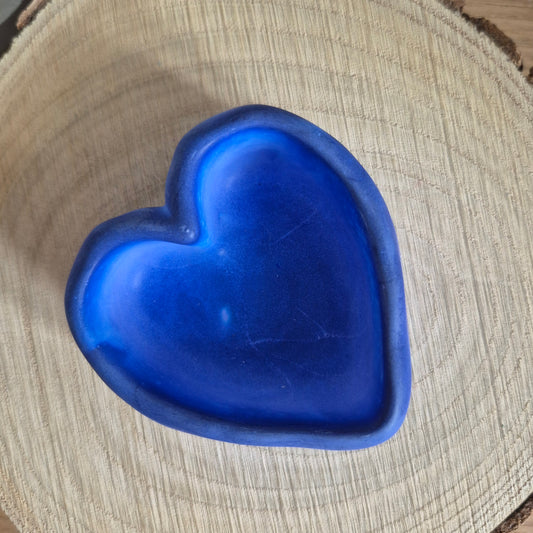 Eco Resin Stone Heart Trinket Pot - Periwinkle Blue