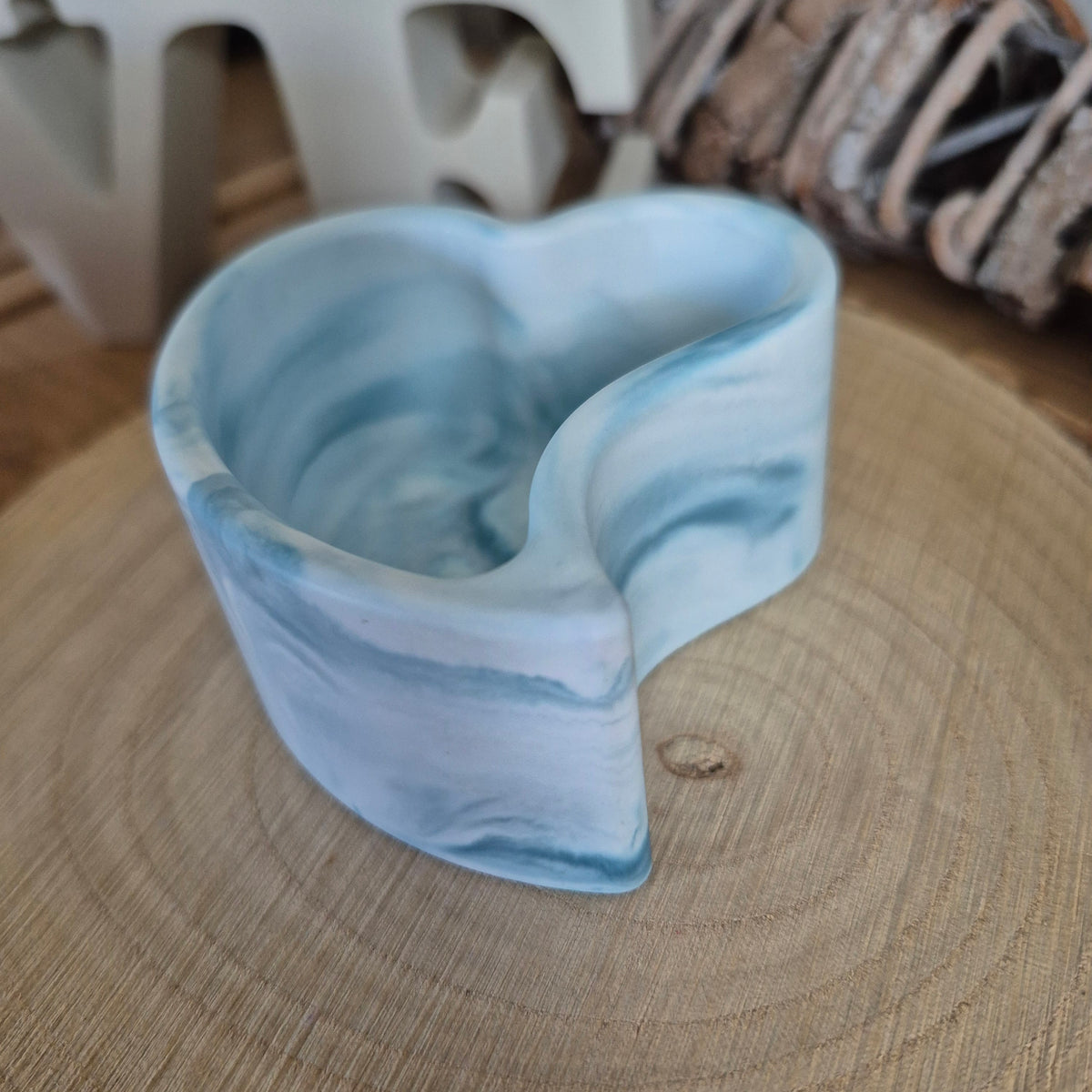 Eco Resin Twin Heart Port - Duck Egg