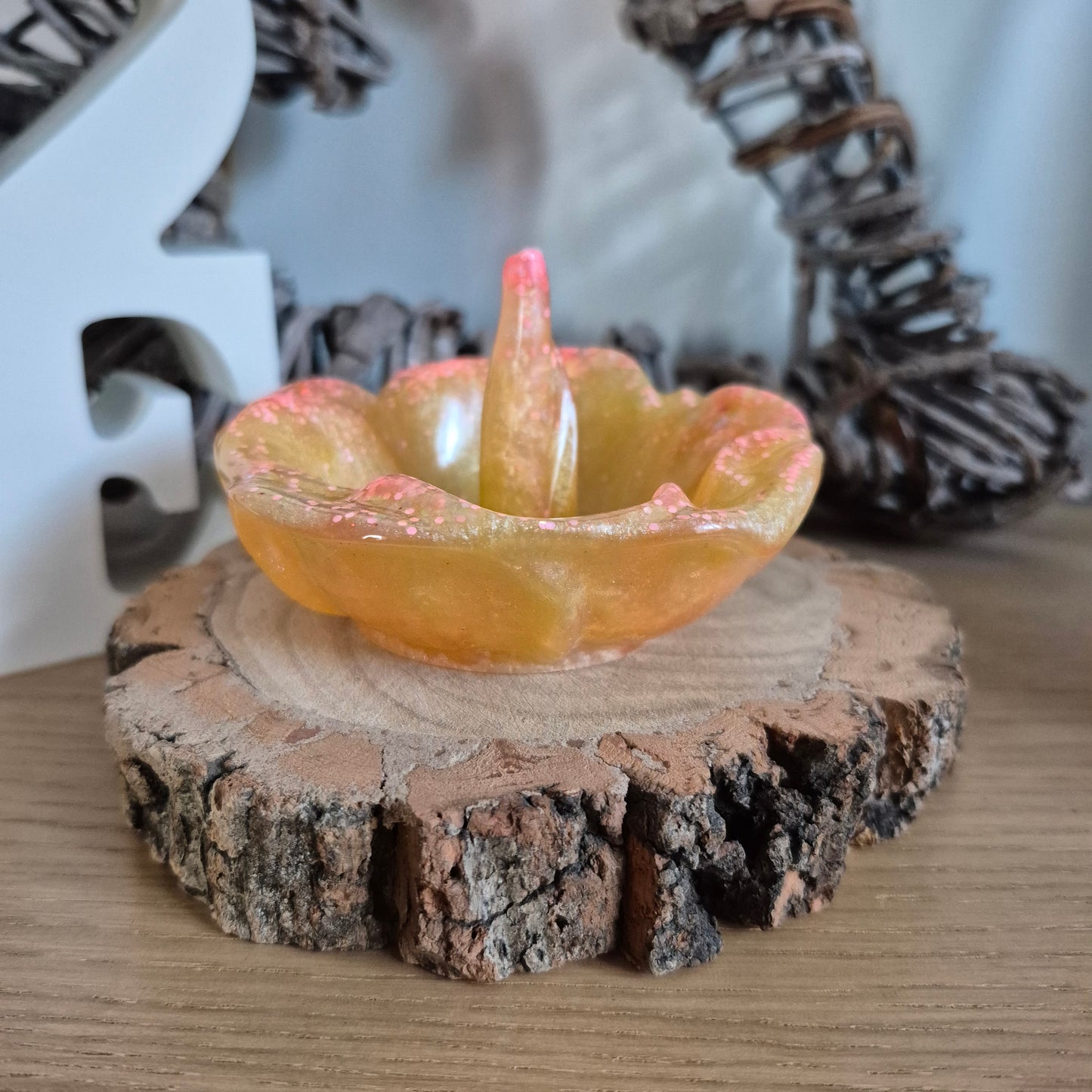 Resin Rose Ring Holder - Lemon Popsicle