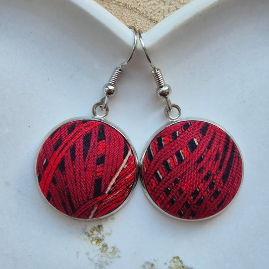 Vintage Liberty 20mm Dangle Earrings - Red Peacock