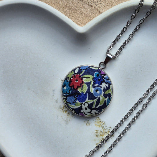 Vintage Liberty 25mm Pendant - Multi Floral