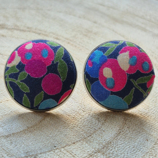 Vintage Liberty 20mm Stud Earrings - Pink Berries