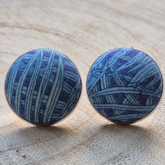 Vintage Liberty 20mm Stud Earrings - Turquoise Peacock