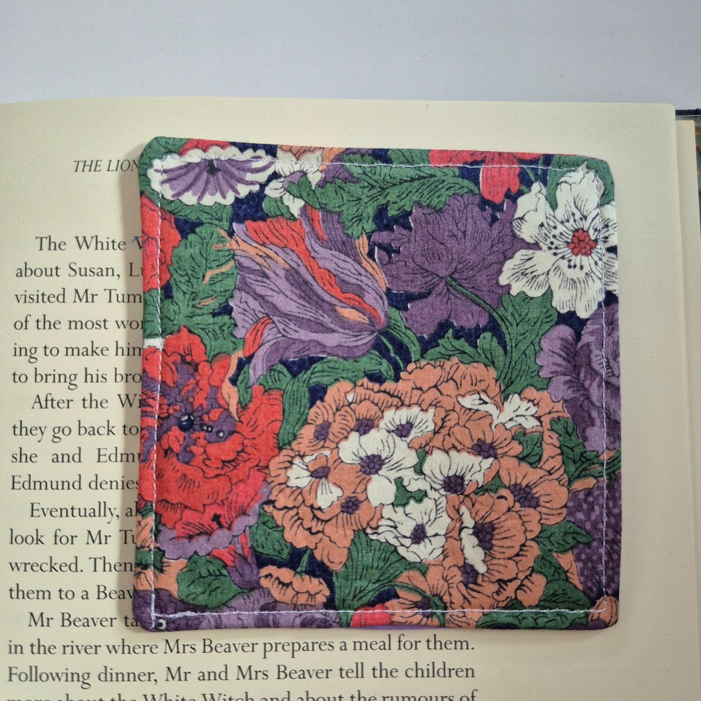 Vintage Liberty Print Corner Bookmark - Deep Purple