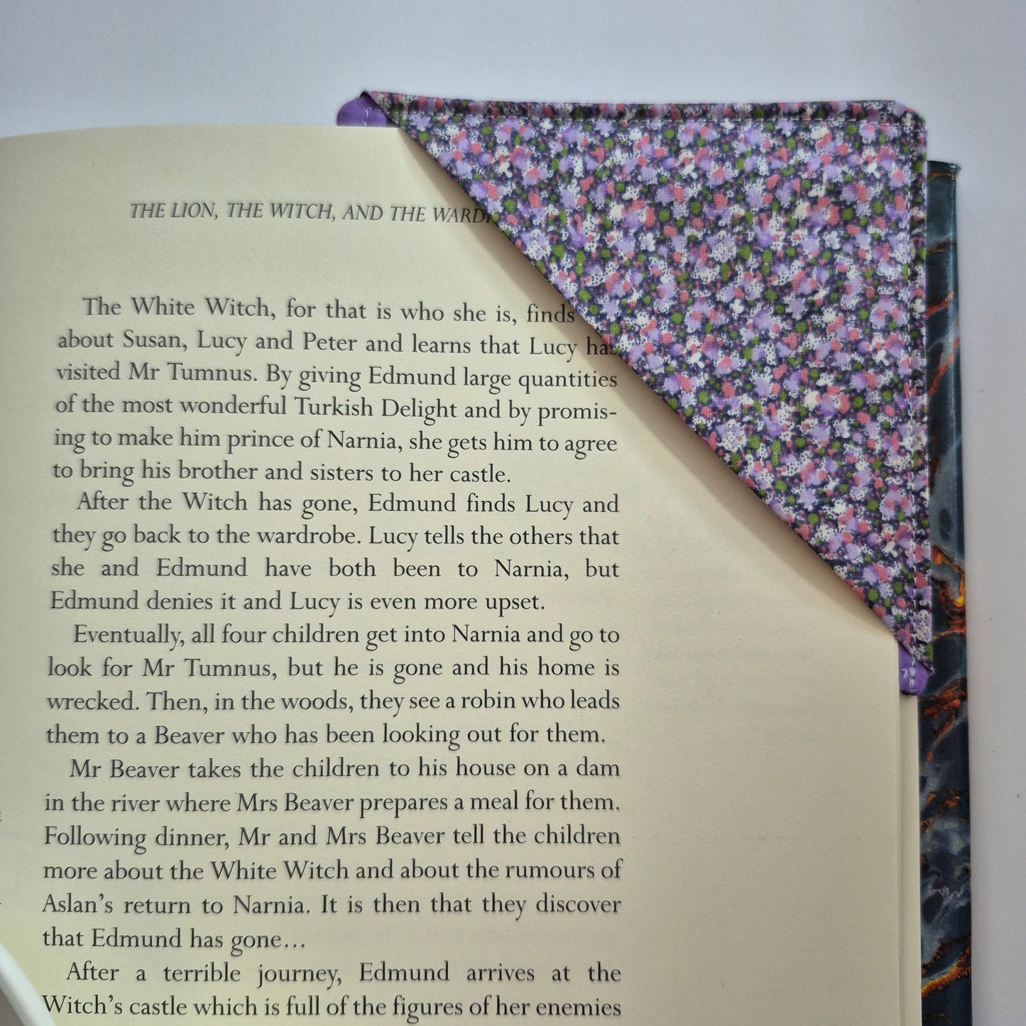 Vintage Liberty Print Corner Bookmark - Lilac Mini Floral