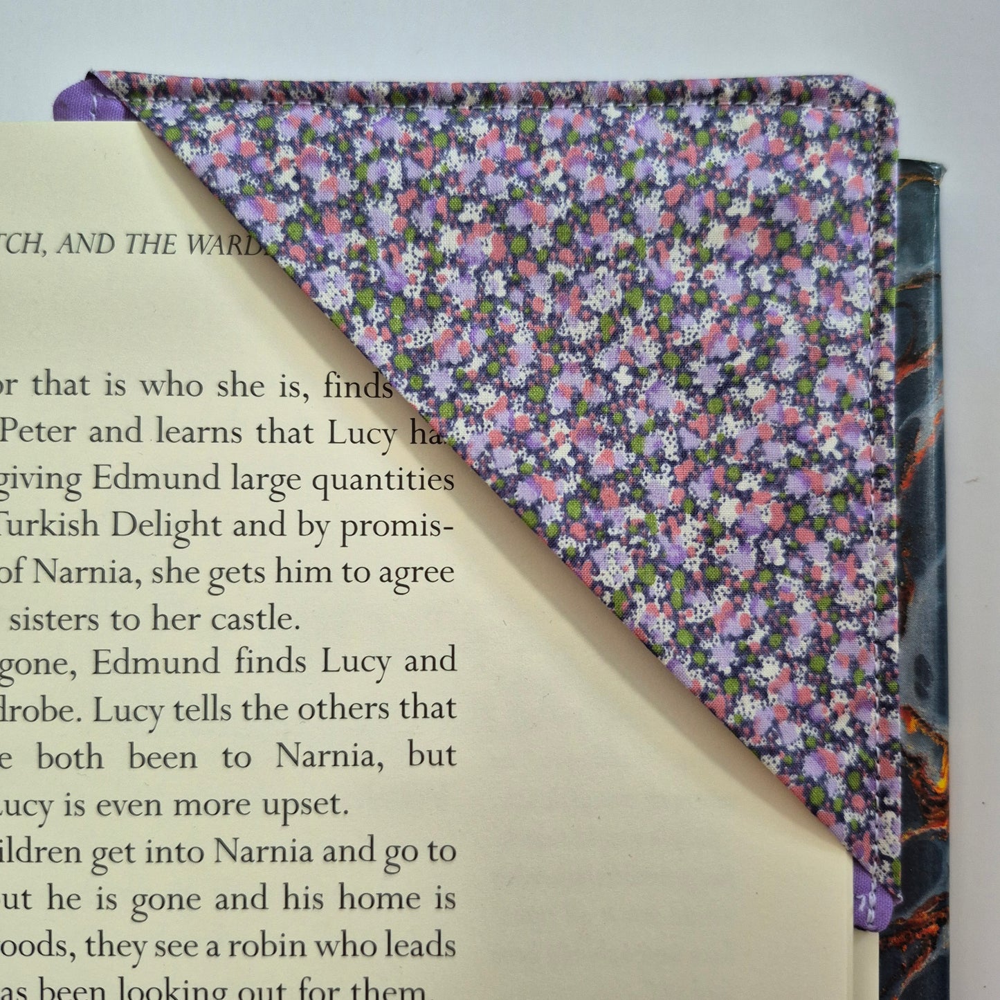 Vintage Liberty Print Corner Bookmark - Lilac Mini Floral