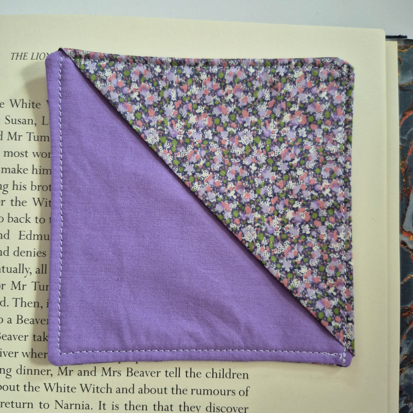 Vintage Liberty Print Corner Bookmark - Lilac Mini Floral
