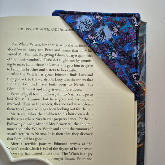 Vintage Liberty Print Corner Bookmark - Moonlight Blue
