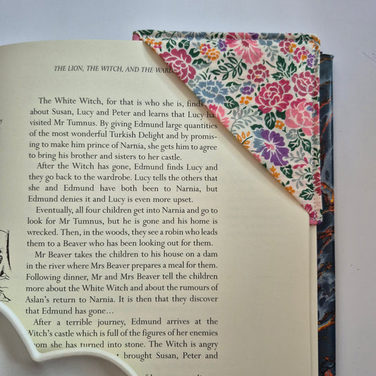 Vintage Liberty Print Corner Bookmark - Pastel Blooms