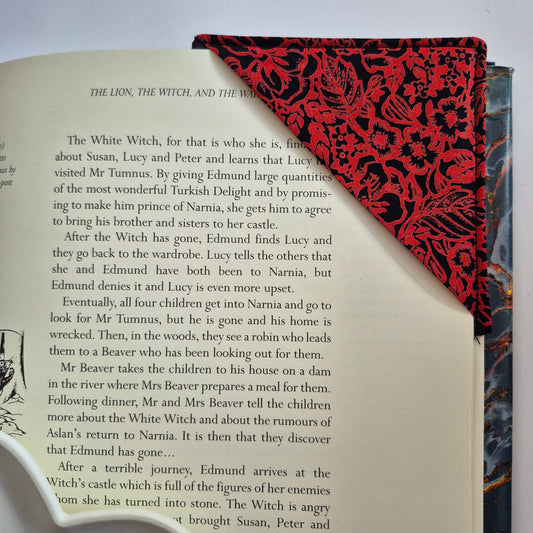 Vintage Liberty Print Corner Bookmark - Red Rose