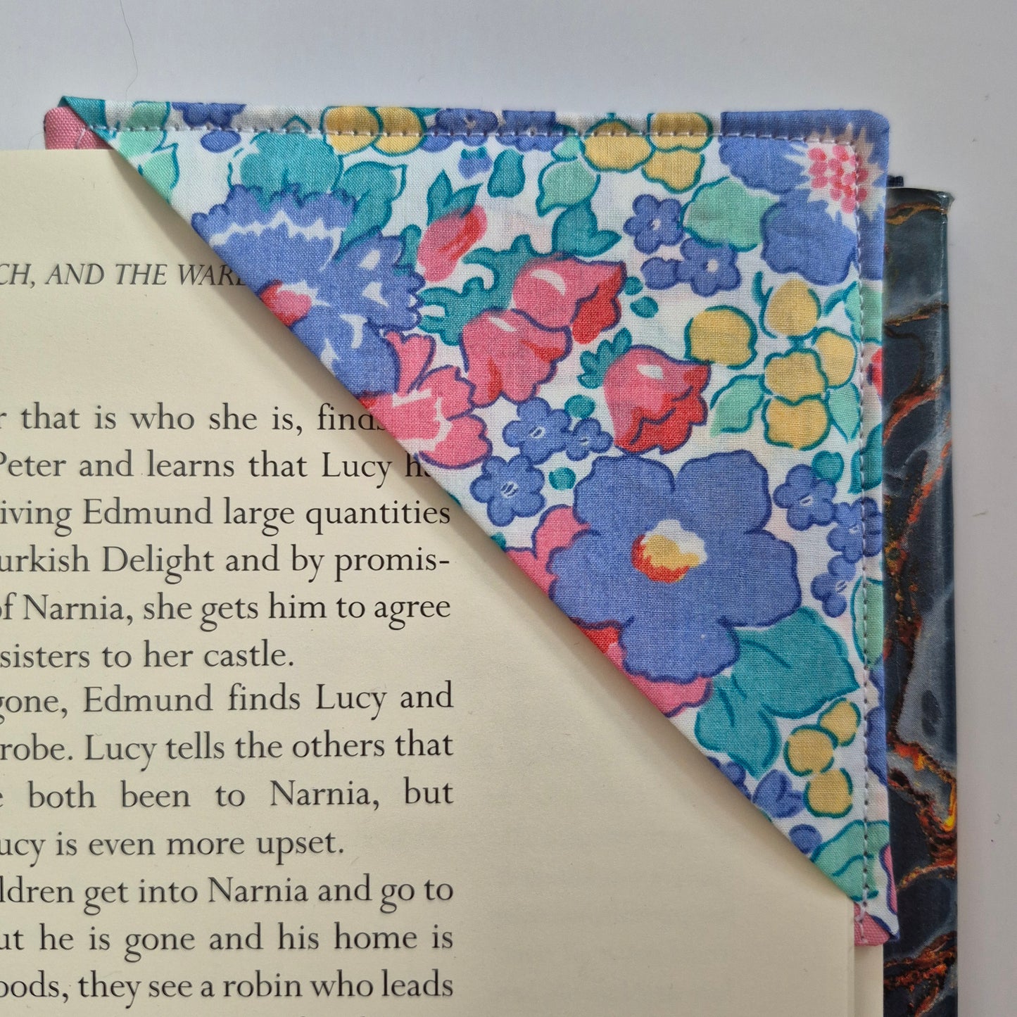 Vintage Liberty Print Corner Bookmark - Summer Blooms