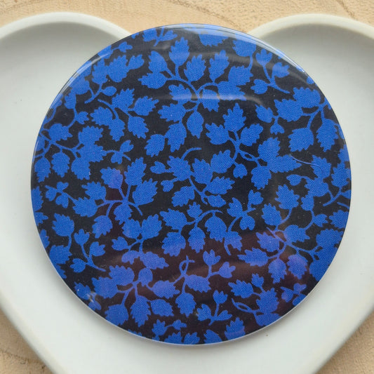 Vintage Liberty Print Compact Mirror - Blue Leafy Vine
