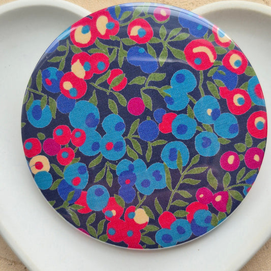 Vintage Liberty Print Compact Mirror - Pink Berries