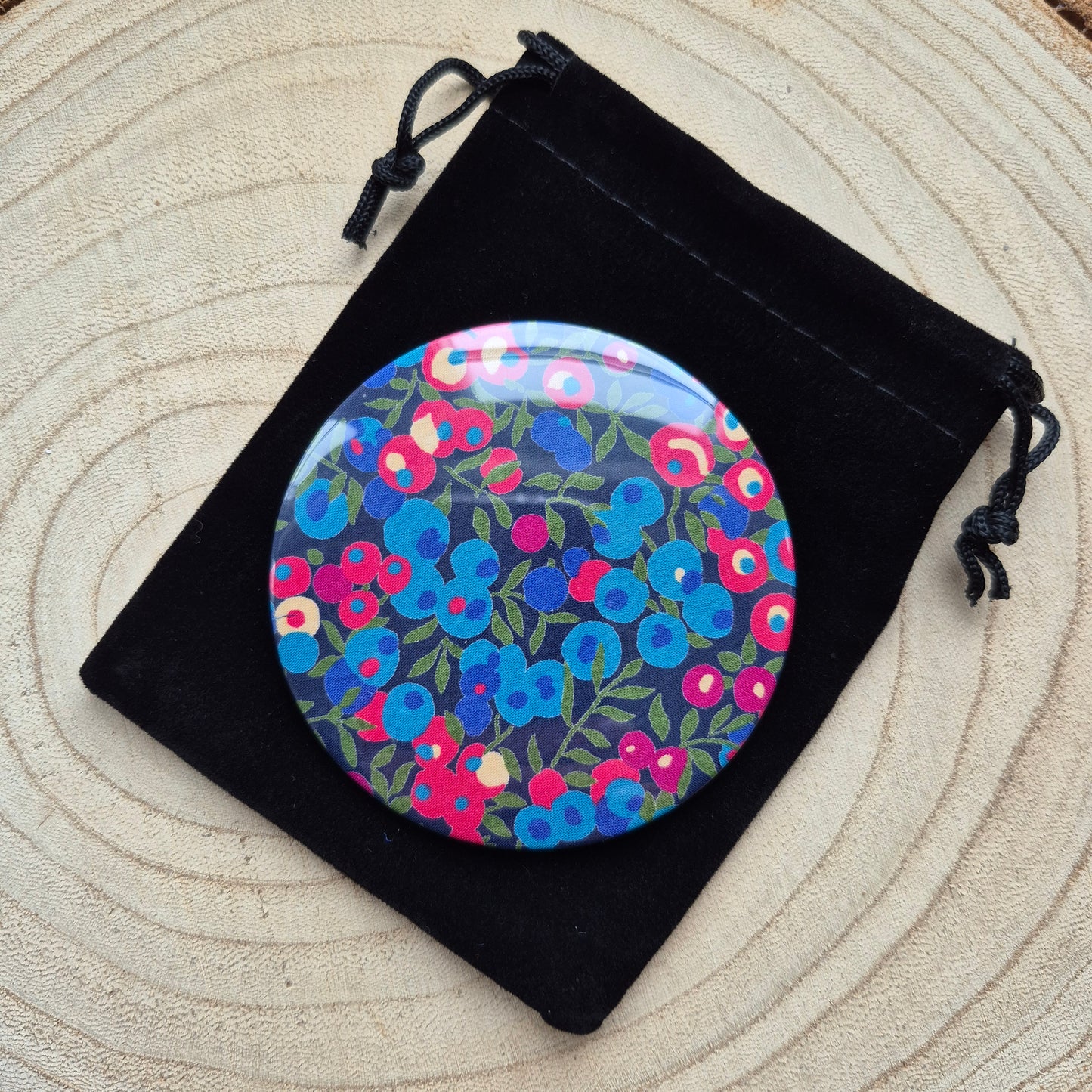 Vintage Liberty Print Compact Mirror - Pink Berries