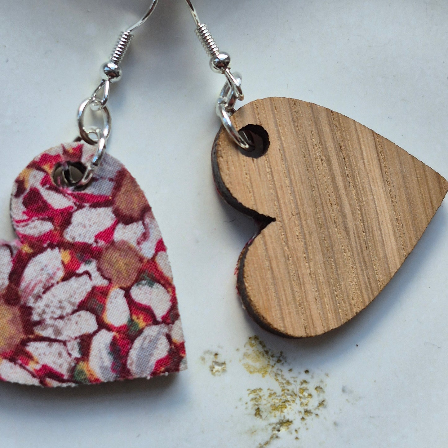 Vintage Liberty Heart Dangle Earrings - Orange Daisy