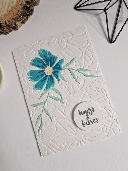 Cosmos Card - Hugs & Kisses in Turquoise