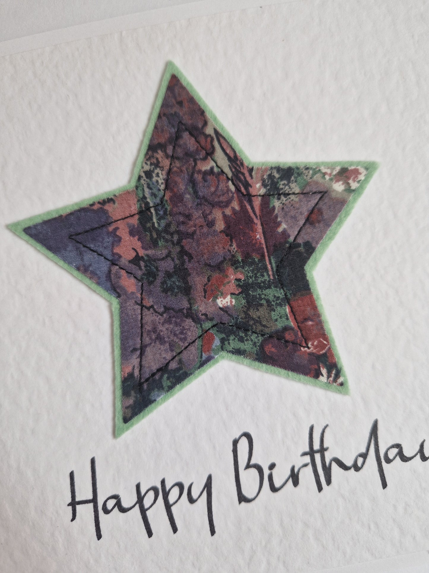 Vintage Liberty Print Star Card - Happy Birthday