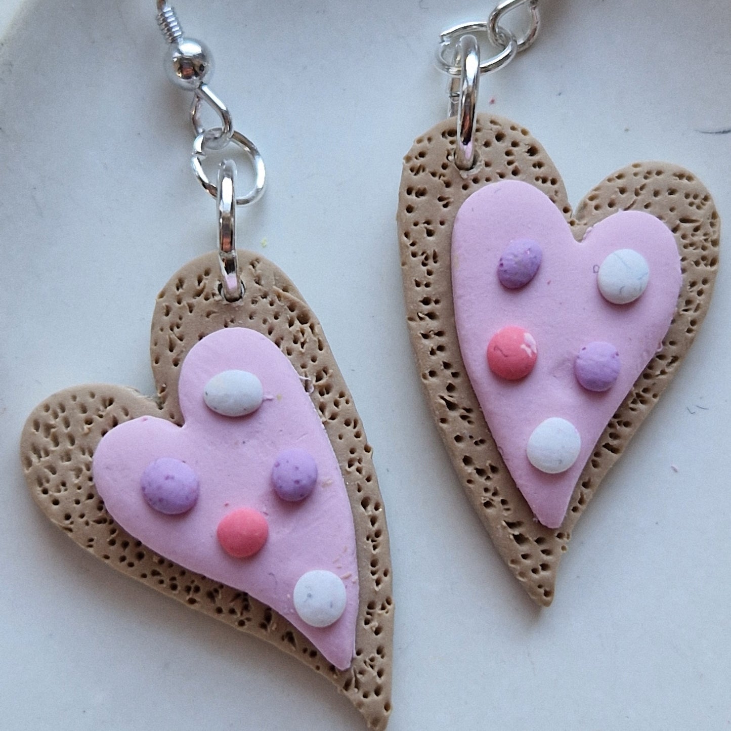 Clay Cookie Earrings - Gia in Pink