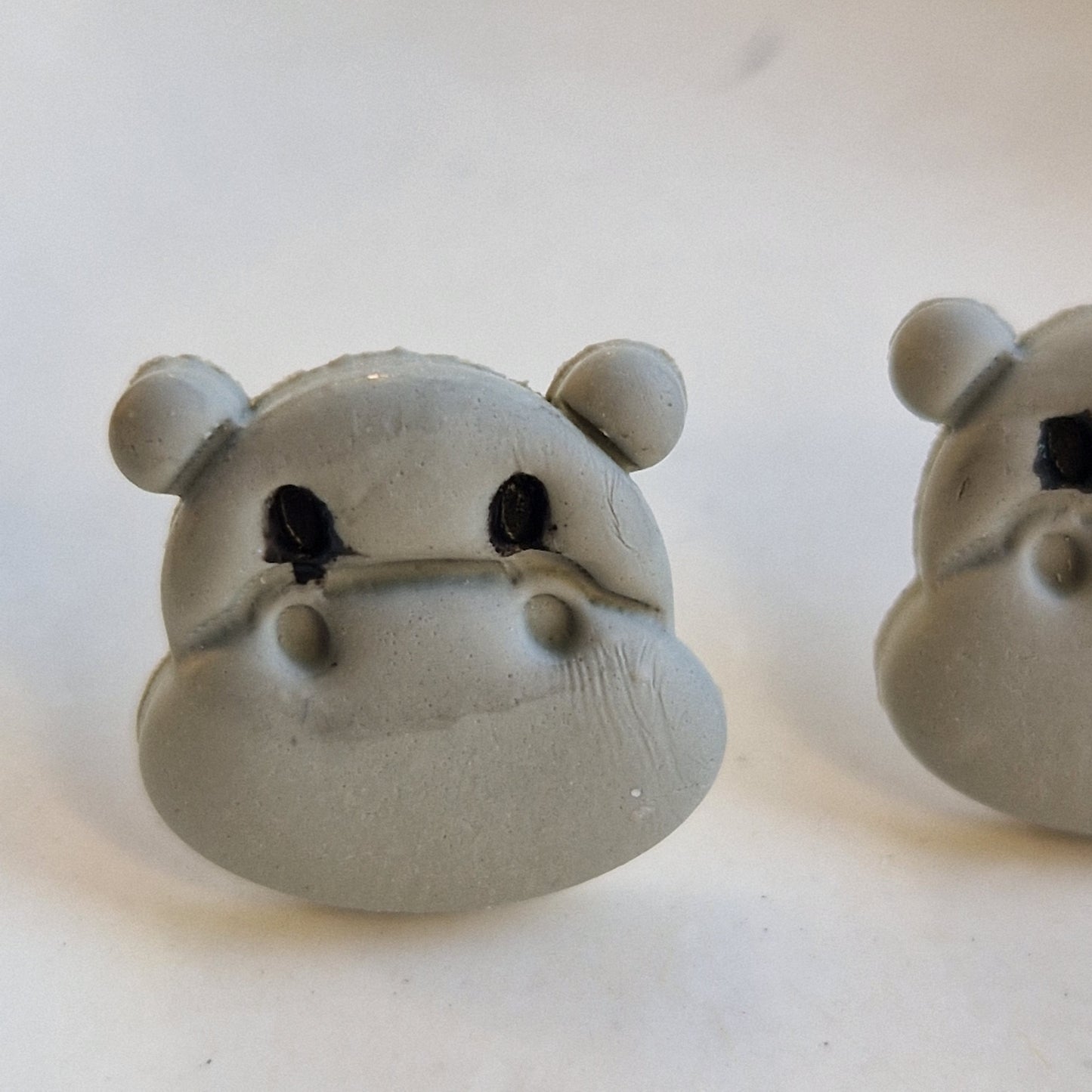 Clay Animal Stud Earrings - Hippos