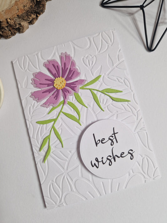 Cosmos Card - Best Wishes in Lilac