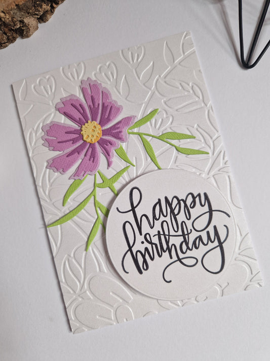 Cosmos Card - Happy Birthday in Lilac