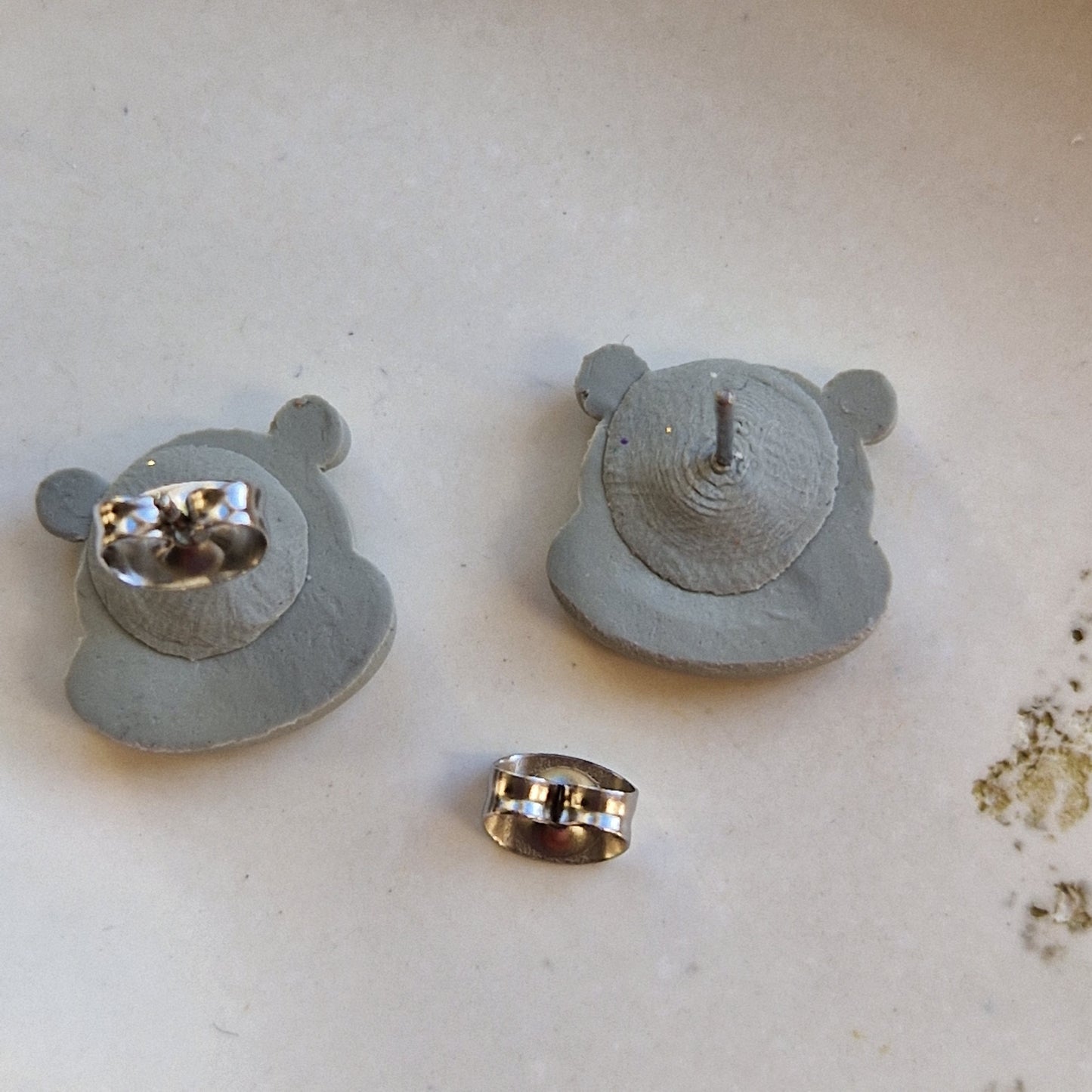 Clay Animal Stud Earrings - Hippos