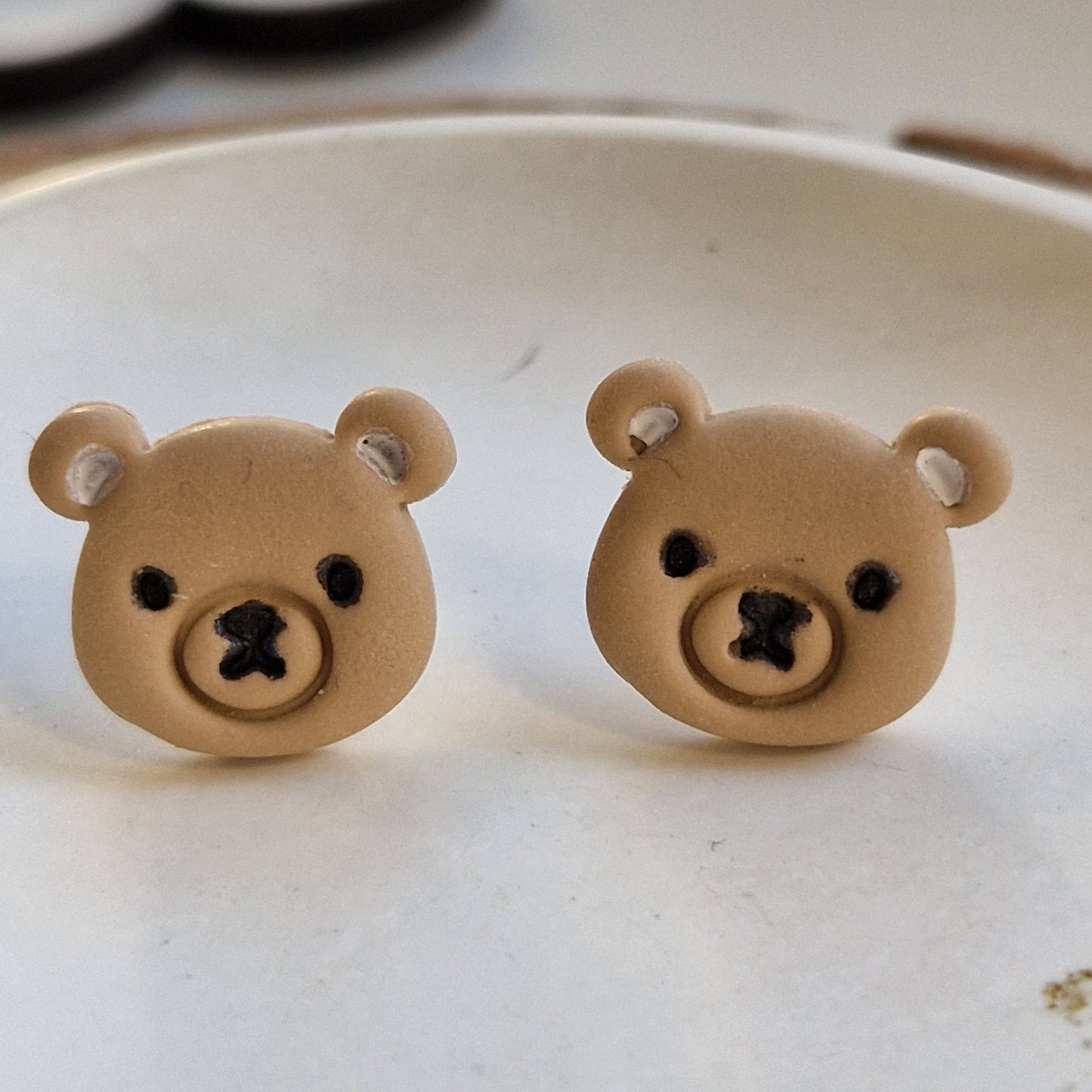 Clay Animal Stud Earrings - Bears