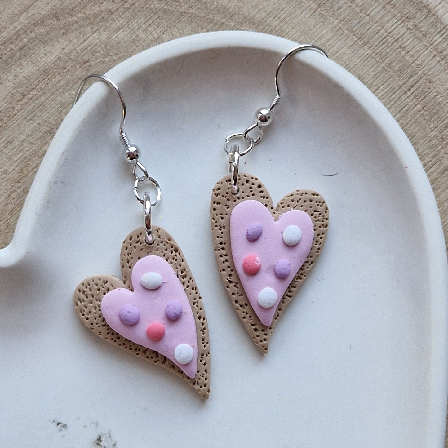 Clay Cookie Earrings - Gia in Pink