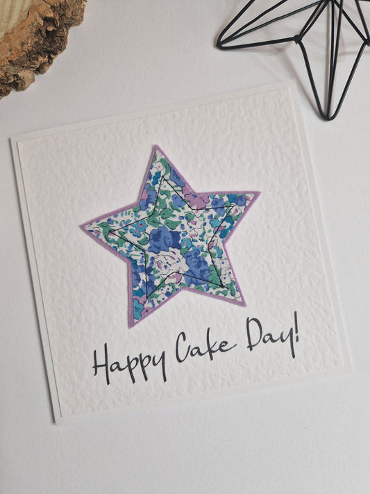 Vintage Liberty Print Star Card - Happy Cake Day!